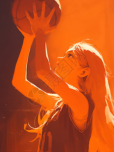 打篮球的女孩图片