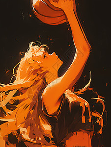 打篮球的年轻女孩图片
