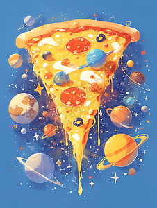 行星上的一块披萨图片