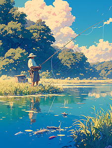 钓鱼人的宁静时刻图片