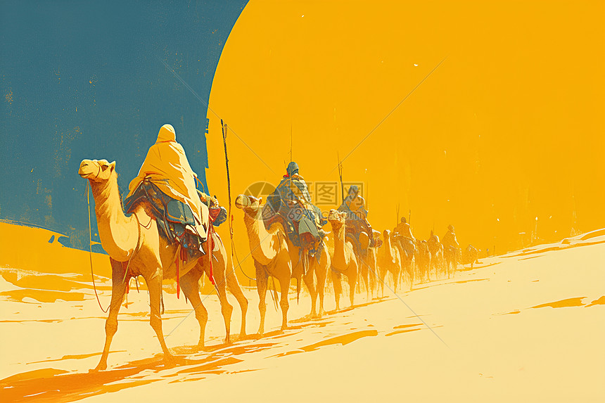 一队骆驼图片