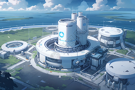 未来城市的氢能中心图片