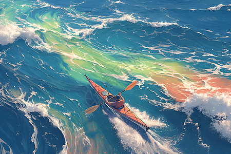 海洋中的皮划艇图片