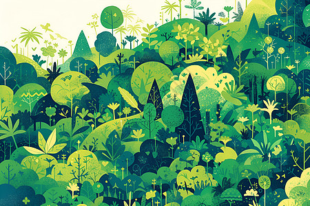 抽象的绿色森林图片