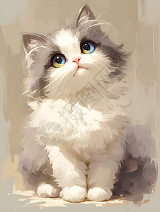 可爱的小猫咪插画图片
