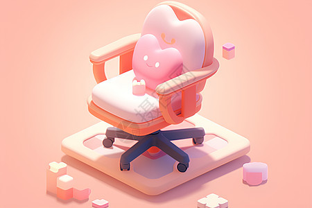 粉色电脑椅子图片