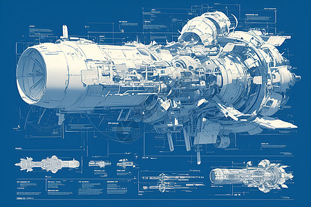 太空船蓝图背景图片