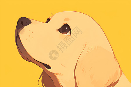浓情绵绵的黄色小狗背景图片