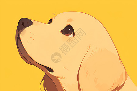 浓情绵绵的黄色小狗图片