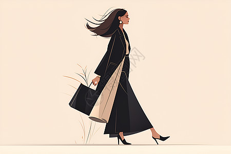 时尚女子漫步街头图片