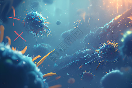 微观世界的细菌背景图片