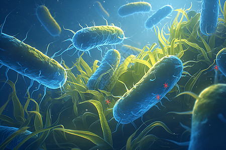 微生物飘浮在空中图片