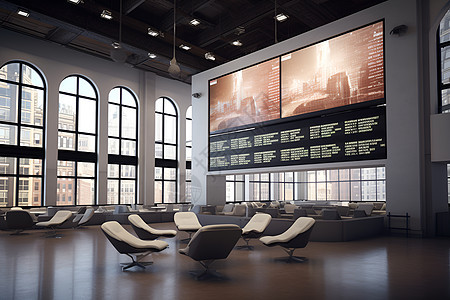 股票交易大厅的屏幕背景图片