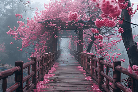 樱花栈桥图片