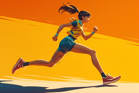 女人在阳光里跑步图片