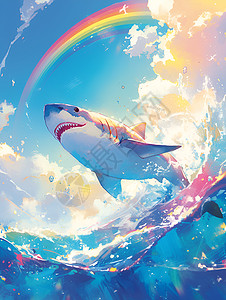游弋的彩虹鲨鱼图片
