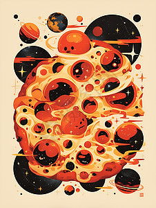 太空披萨贴纸图片