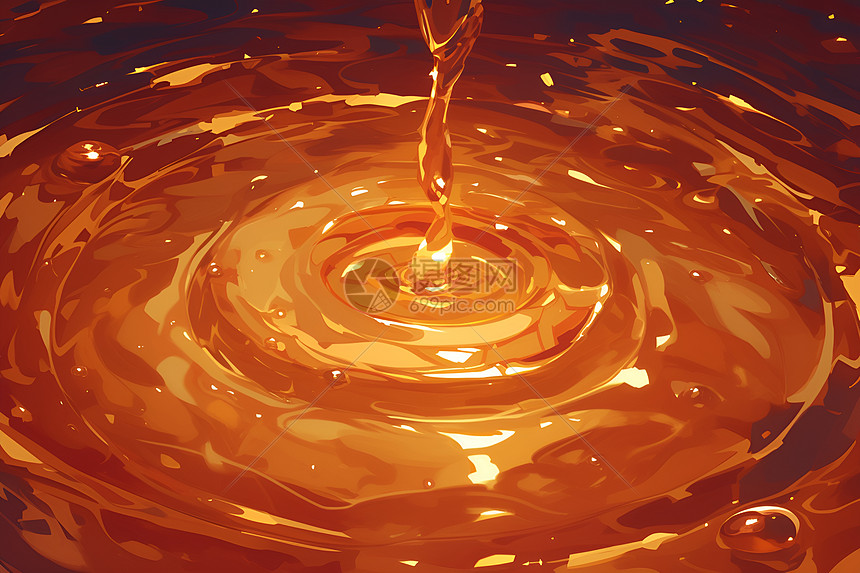 蜂蜜色果汁漩涡图片