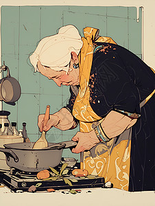 做饭的老奶奶图片