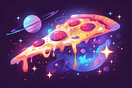 宇宙中的披萨片图片