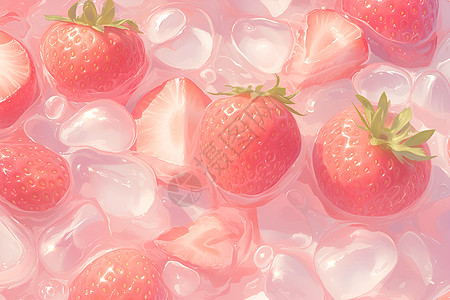 美味草莓冰图片