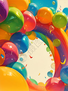彩虹气球中的字母图片