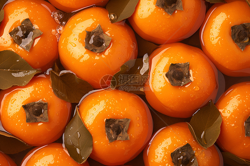 丰盈多汁的柿子图片