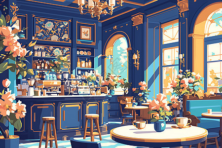 温馨的咖啡馆背景图片