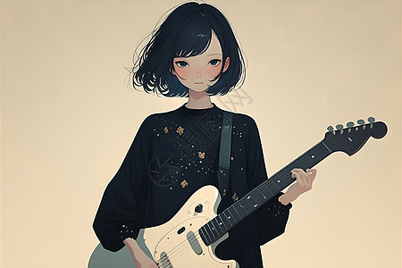 热爱吉他的女孩图片