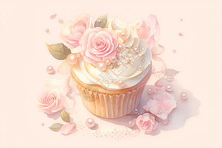 粉色的鲜花蛋糕图片