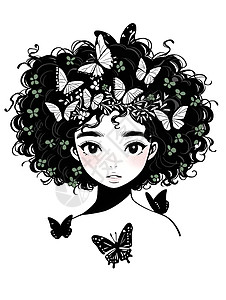 蝶戴冠的少女图片