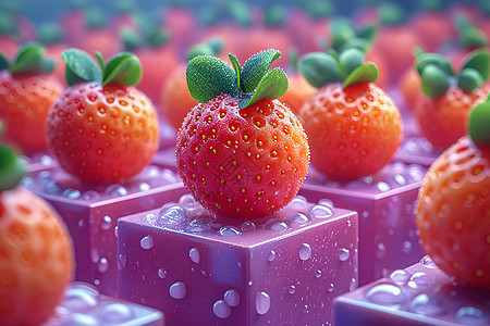 花田中的草莓图片