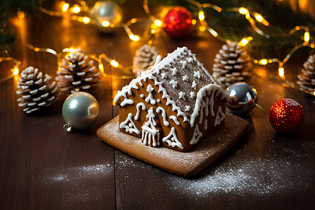 姜饼屋和圣诞树图片