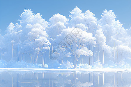 白色树林图片