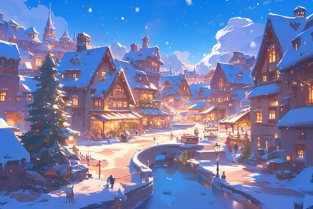 冬日的村庄图片