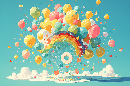 彩虹气球图片