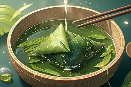 茶水中的粽子图片
