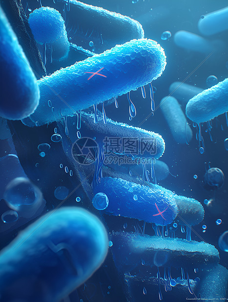 蓝色的杆菌图片