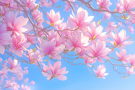春日粉色盛开图片