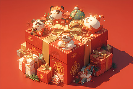 新年礼物盒子背景图片