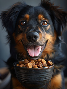 狗狗和美食图片