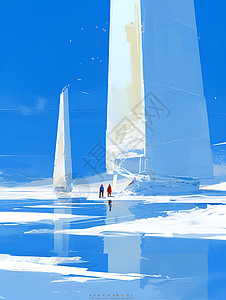 冰上的高耸建筑图片