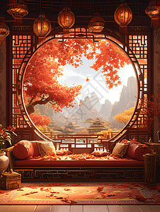 中国元素的房间图片