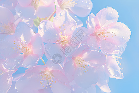 粉色花瓣插画图片