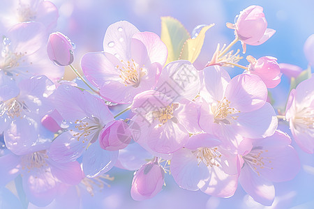 春日花园中的粉色樱花图片