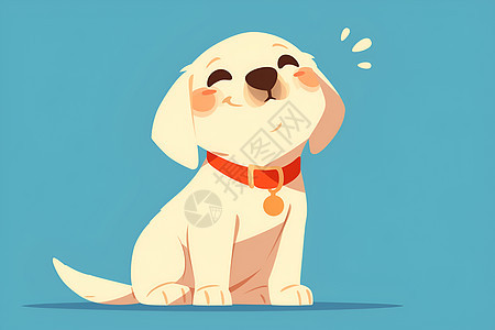 微笑的白色小狗图片
