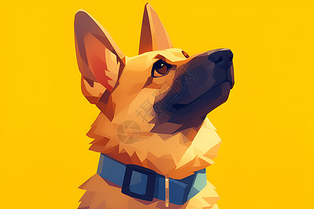 黄色背景上的狗狗图片