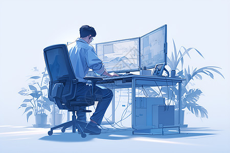 计算机工作者背景图片