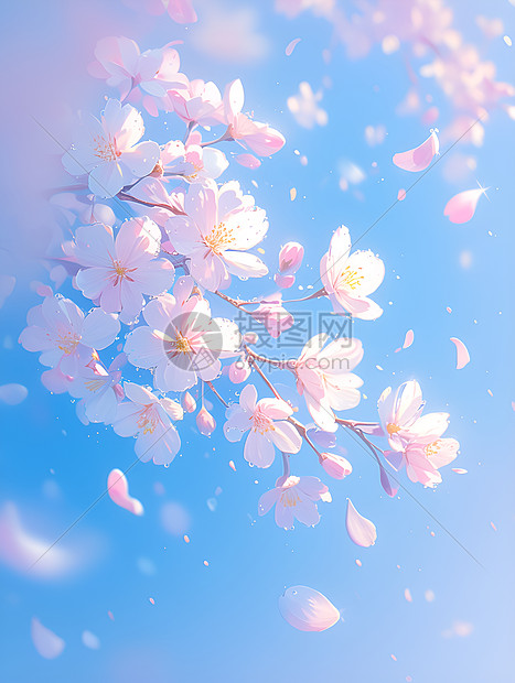 粉色樱花盛放的梦幻春景图片