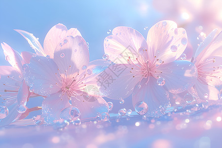 粉色樱花唯美风景背景图片